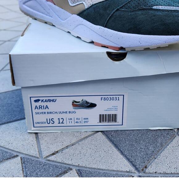 Karhu Finland ARIA Linnut F803030 Silver Burch June Bug Unisex Trainers Sneakers - Picture 7 of 10